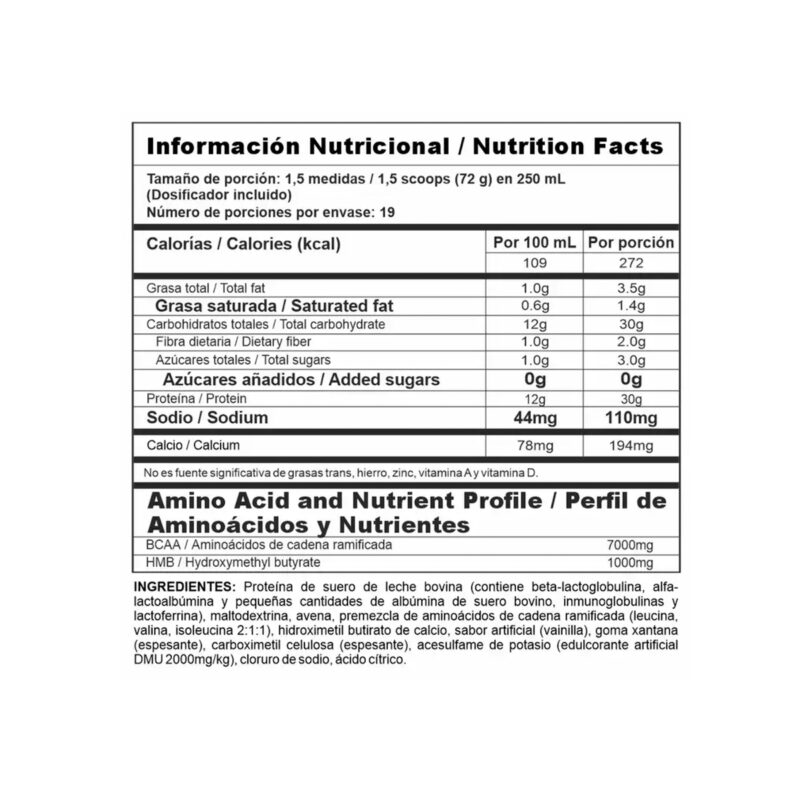 Proteína Bipro Mass de 3 libras Vainilla - Image 2