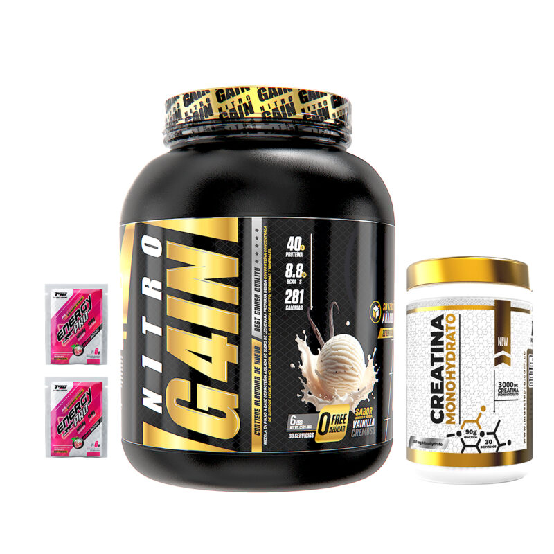 Proteina NitroGain de 6lbs + Creatina en polvo 90grs