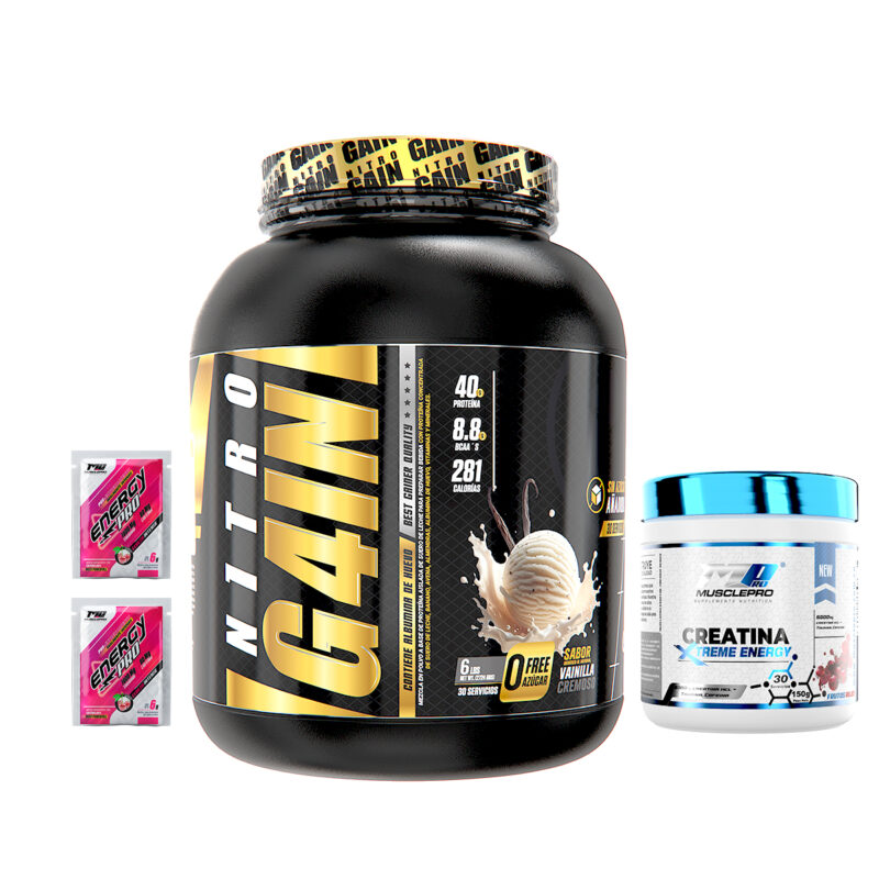 Combo Proteína NitroGain de 6 libras y Creatina Xtreme