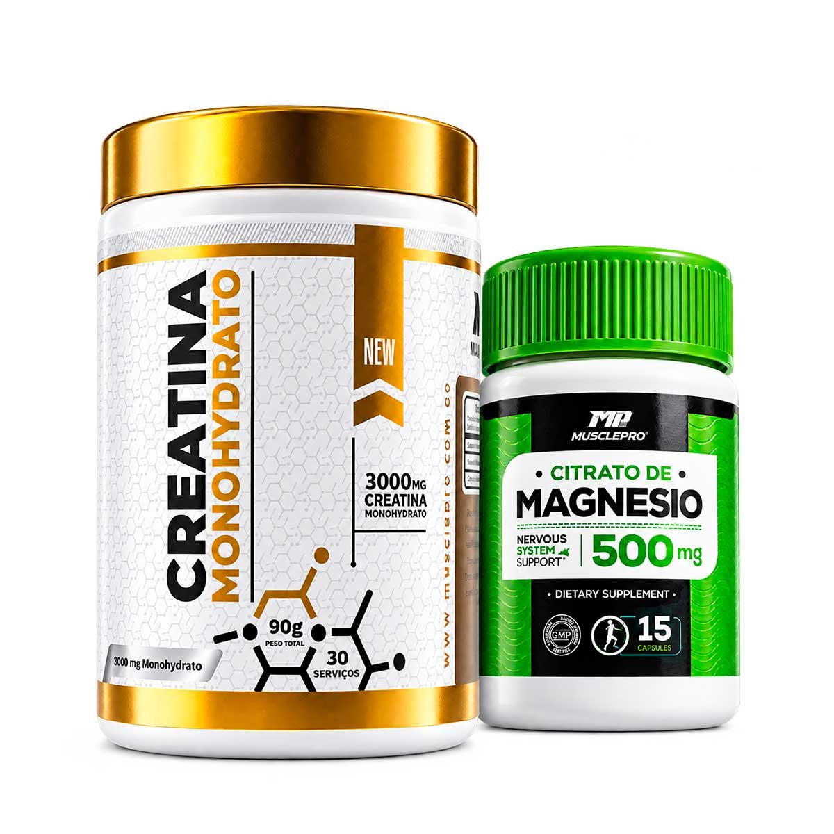 Pack Creatina Monohidrato 3000 mg + Citrato de Magnesio 500 mg | MusclePro